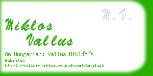 miklos vallus business card